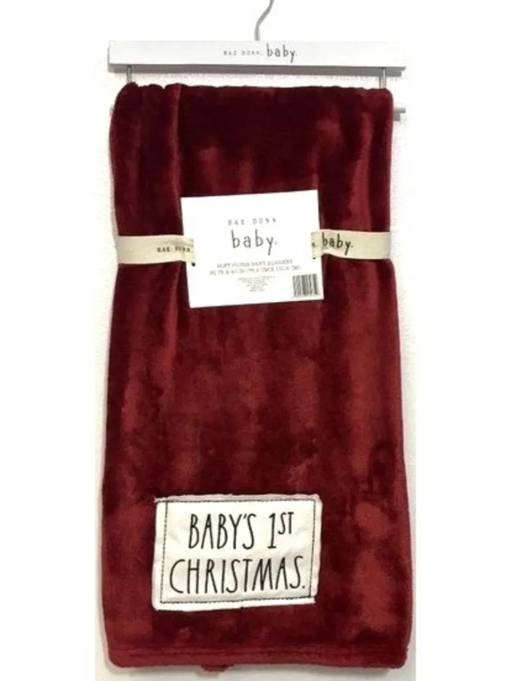 Rae Dunn Baby's First Christmas Soft Plush Baby Blanket Throw